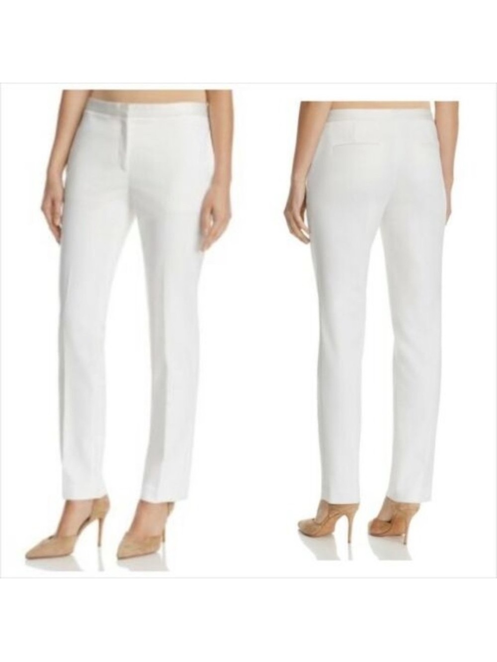Theory Winter White Tux Wool Pants Size 8 NWT